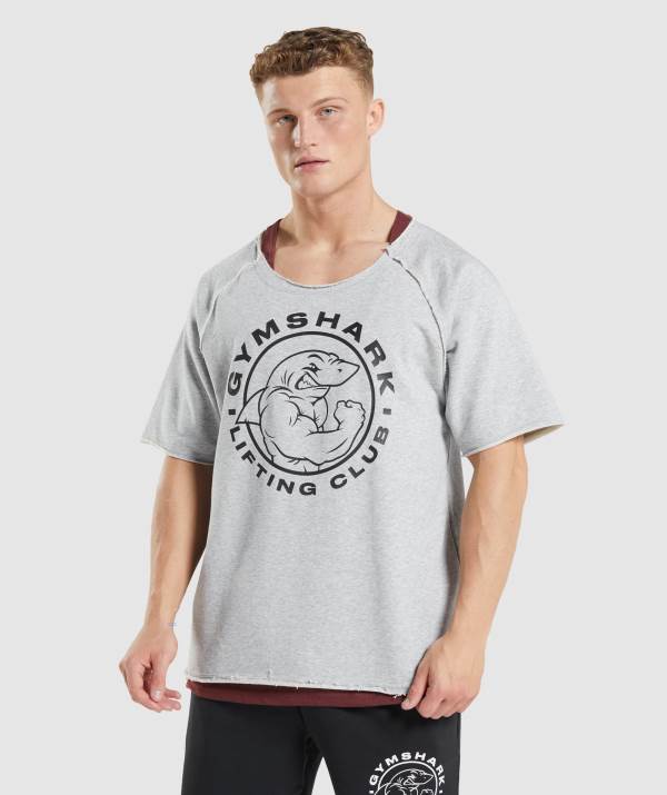 Panske Tricka Gymshark Legacy Rag Top Svetlo Siva | SJ1962074